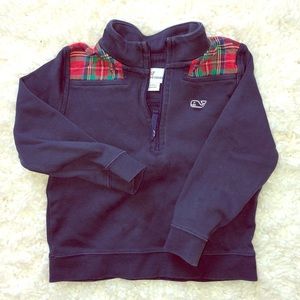 3T plaid shoulders vineyard vines sweatshirt